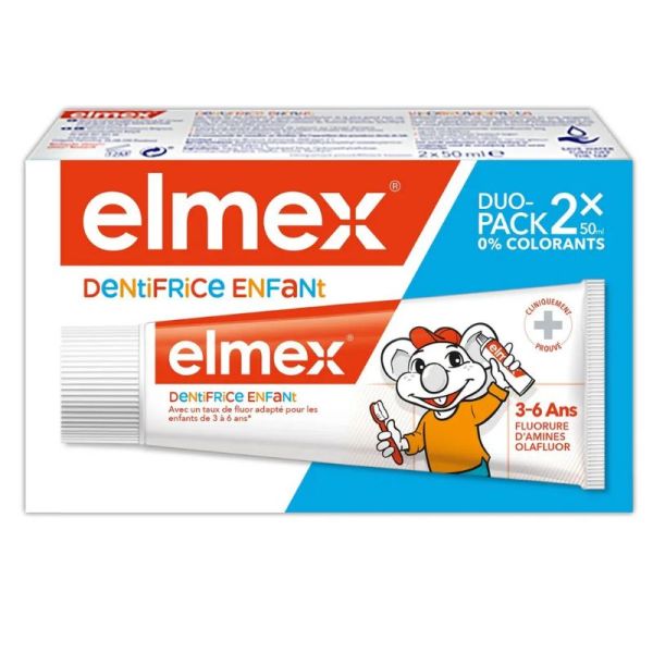 Elmex Dentifrice enfant 3-6 ans 2x50ml