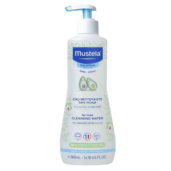 Mustela eau nettoyante sans rincage peaux normales 500ml
