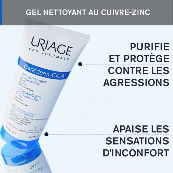 Uriage Bariederm Cica gel nettoyant cuivre zinc 200ml