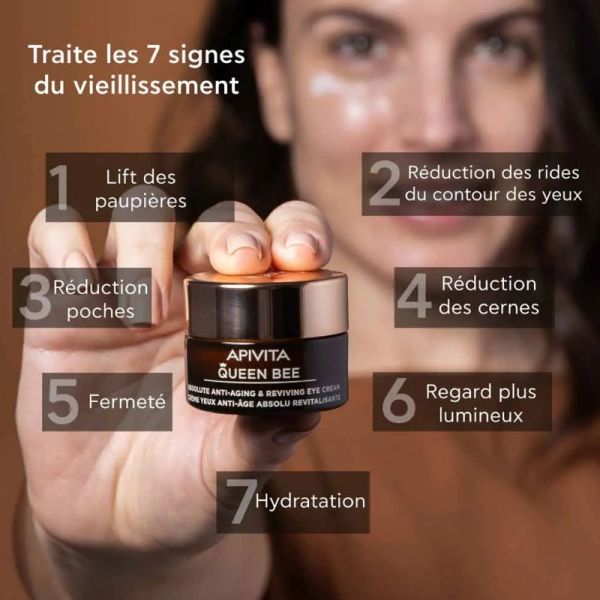 Apivita Queen Bee crème yeux anti-âge revitalisante 15ml