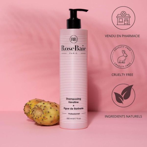 RoseBaie Shampoing Kératine et huile de figue barbarie 500ml
