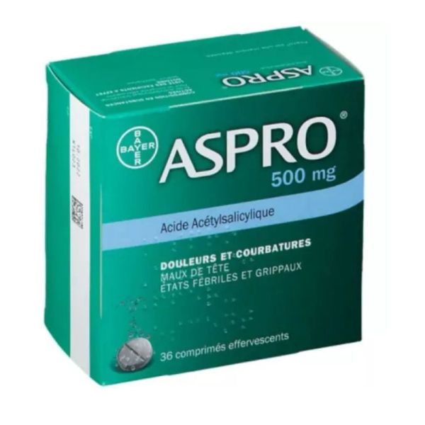 Aspro 500mg 36 comprimés effervescents