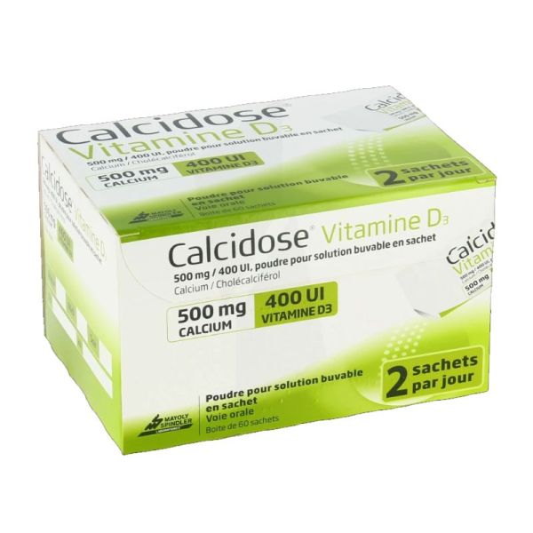 Calcidose Vitamine D3 500 Mg/400 U 60 Sachets