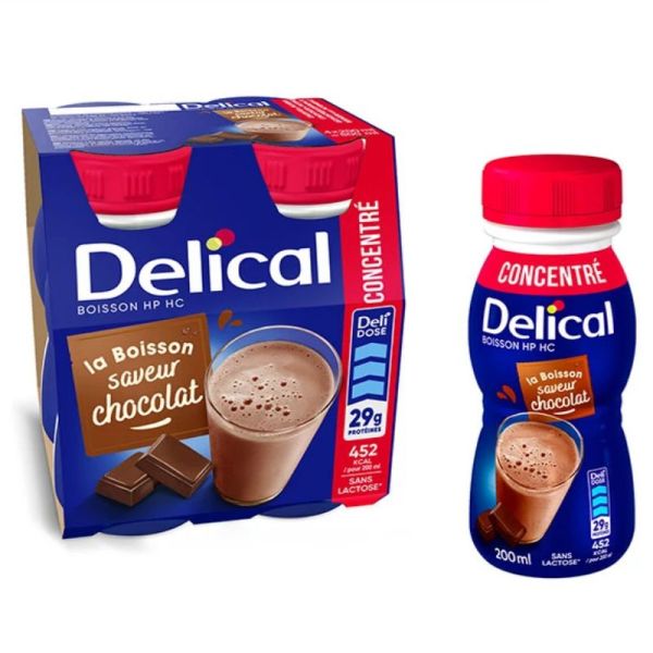Delical Boisson concentrée HP HC saveur chocolat 4X200 ml