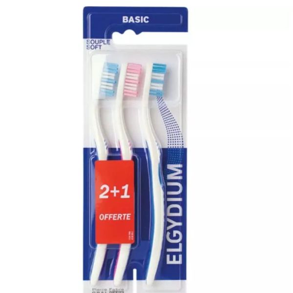Elgydium brosse à dents inter-active souple lot de 3