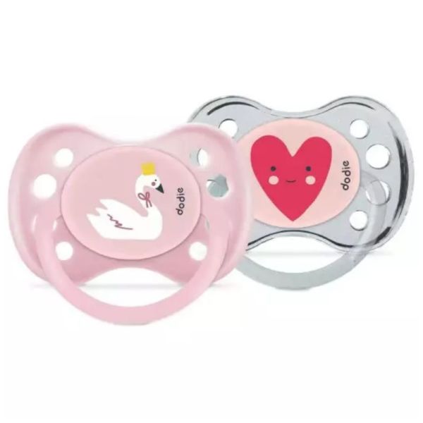 Dodie Sucettes anatomiques en silicone 6m+ "Cœur" lot de 2