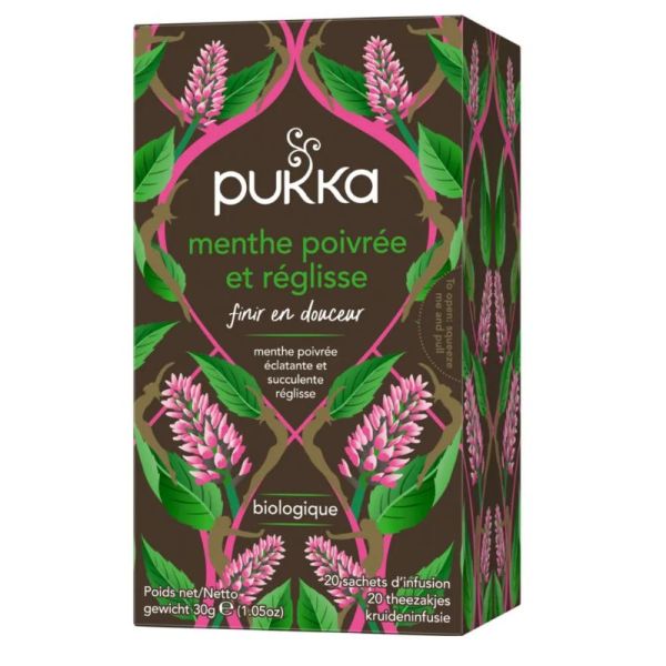 Pukka Infusion Bio menthe poivrée et réglisse 20 sachets
