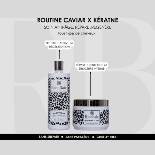 RoseBaie masque duo caviar & kératine anti-âge réparation intense 500ml