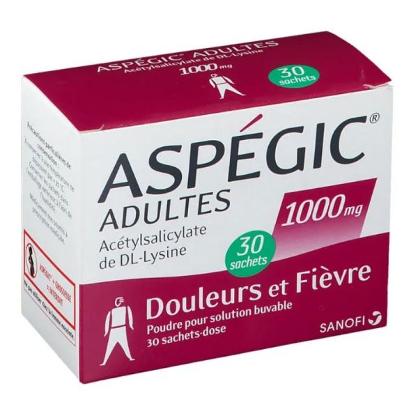 Aspegic 1000 mg adultes 30 sachets