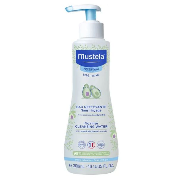 Mustela eau nettoyante sans rincage, visage et sièges 300ml
