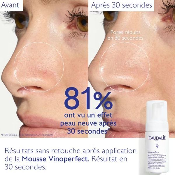 Caudalie Vinoperfect Mousse Micro-Peeling Éclat 100 ml