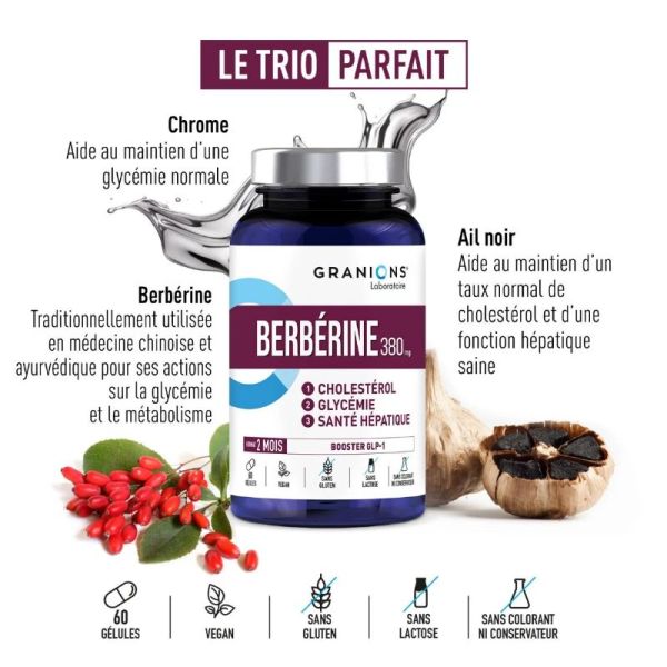 Granions Berberine 380mg 60 comprimés