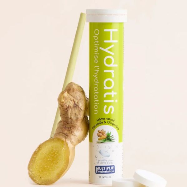 Hydratis arôme citronnelle gingembre 20 pastilles effervescentes