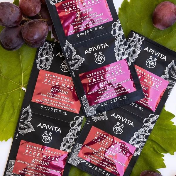 Apivita Masque visage lissant et raffermissant au raisin 2x8ml