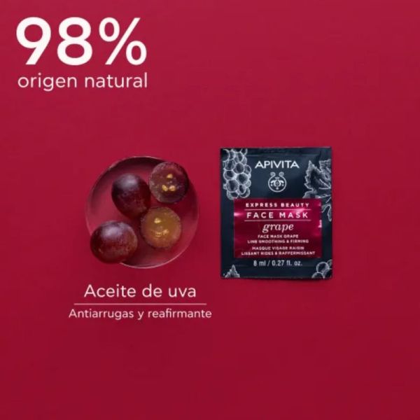 Apivita Masque visage lissant et raffermissant au raisin 2x8ml