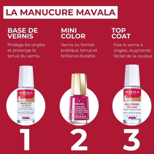 Mavala Top Coat Gel Finish fixateur de manucure transparent 10ml