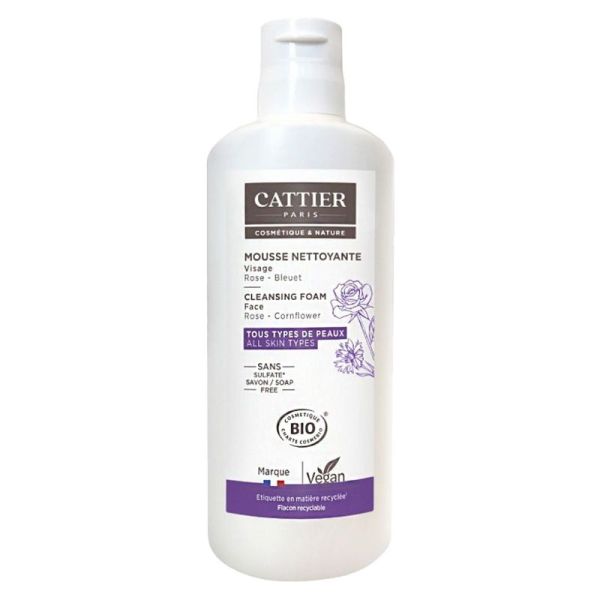 Cattier mousse nettoyante nuage Céleste sans savon 150 ml