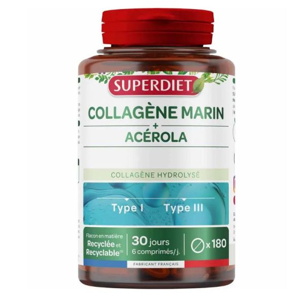 Superdiet Collagène Marin + Acérola 180 comprimés