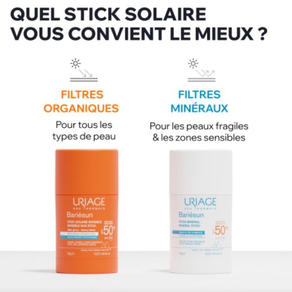 Uriage Bariésun stick solaire invisible SPF50+ 18g