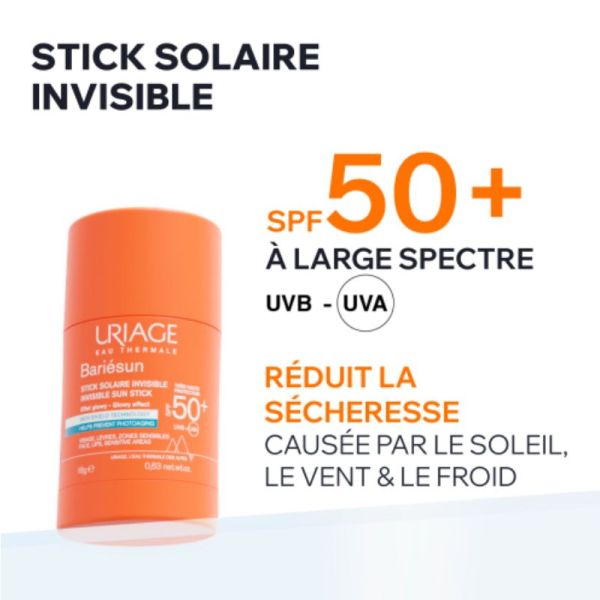 Uriage Bariésun stick solaire invisible SPF50+ 18g
