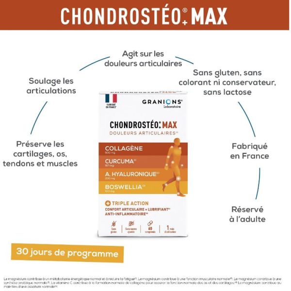 Granions Chondrostéo+ Max 60 comprimés