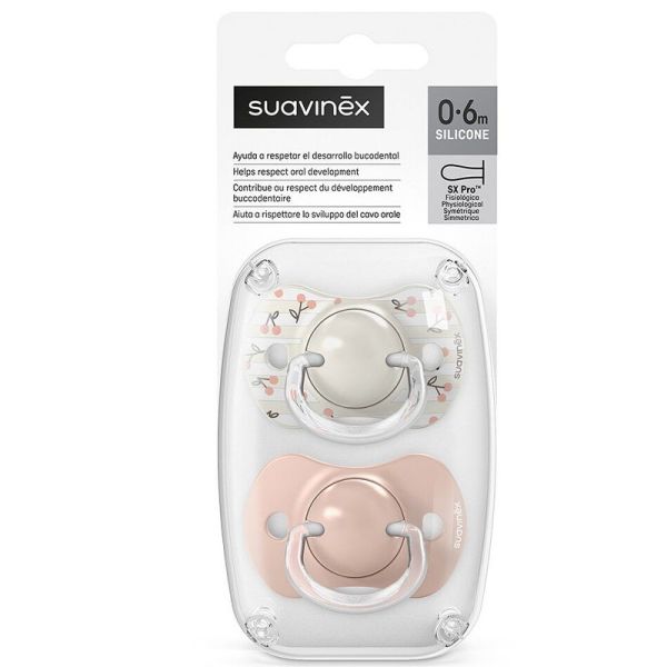Suavinex Lot de 2 Sucettes Symétriques SX Pro Birdies Rose 0/6 mois