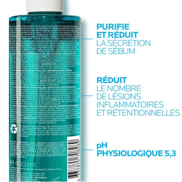 Roche Posay Effaclar gel micropeeling anti-imperfections 400ml