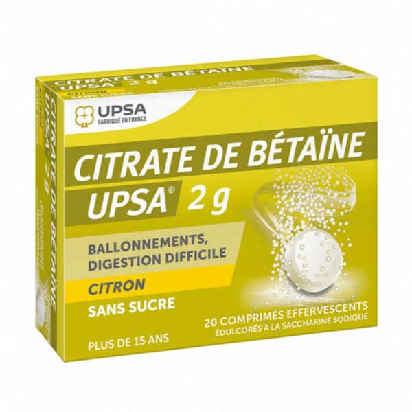 UPSA Citrate de Betaïne Citron UPSA 20 comprimés effervescents