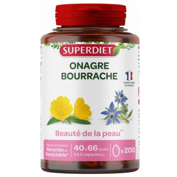 Superdiet Onagre bourrache 200 capsules