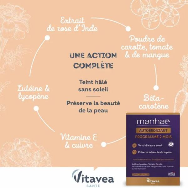 Manhaé solaire autobronzant programme 2 mois 60 gélules
