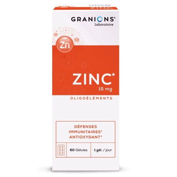Granions Zinc 15mg Défenses Immunitaires 60 gélules