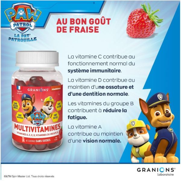 Granions Kid Pat'Patrouille multivitamines 60 gummies