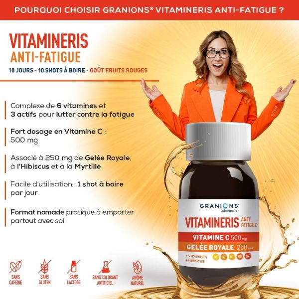 Granions Vitamineris anti fatigue unidoses 10X25ml