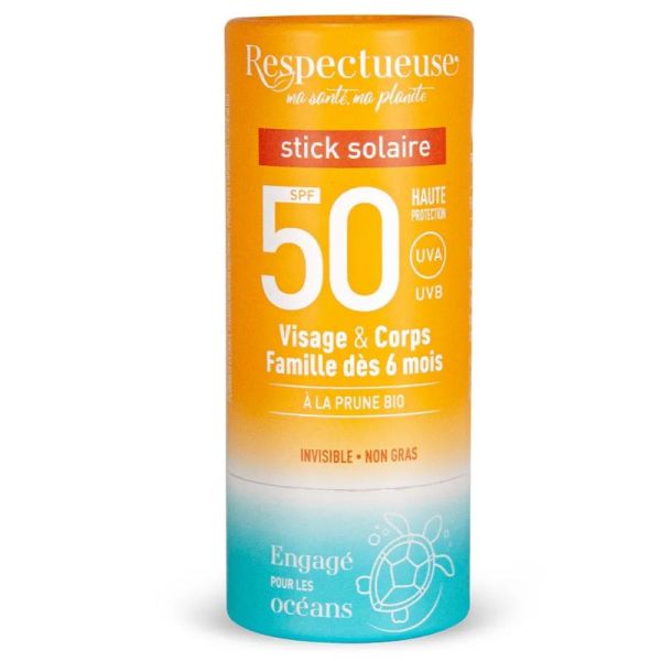 Respectueuse Stick Solaire SPF50 18g