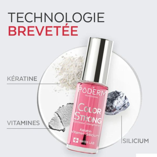 Poderm vernis durcisseur color strong gloss éclat 8ml