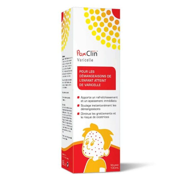 PoxClin varicelle mousse apaisante rafraîchissante 100ml
