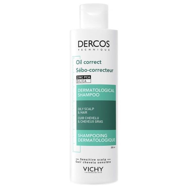 Vichy Dercos shampoing dermatologique Sebo-Correcteur cuir chevelu et cheveux gras 200 ml