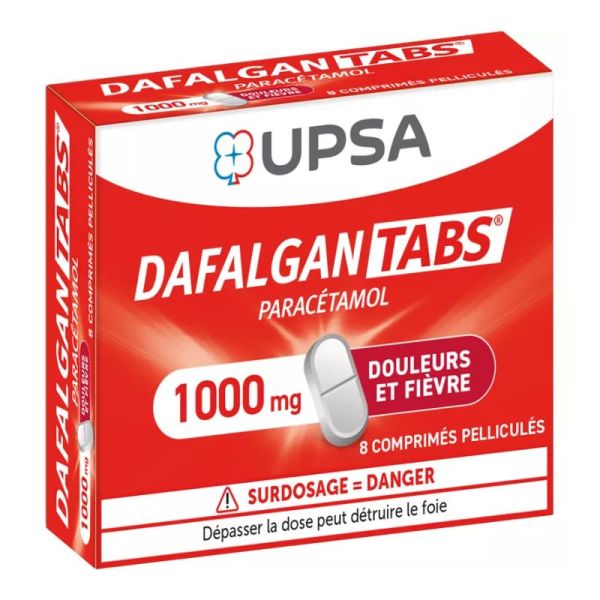 UPDA DafalganTabs 1000 mg Paracétamol 8 comprimés pélliculés