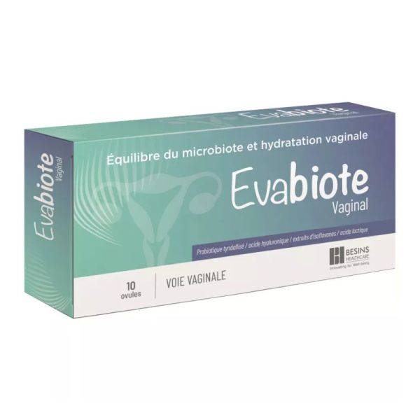 Evabiote Vaginal équilibre du microbiote et hydratation 10 ovules