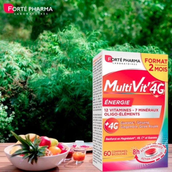 Forté Pharma MultiVit'4G énergie 60 comprimés bicouches