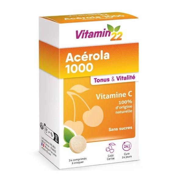 Vitamin'22 Acérola 1000 24 comprimés à croquer