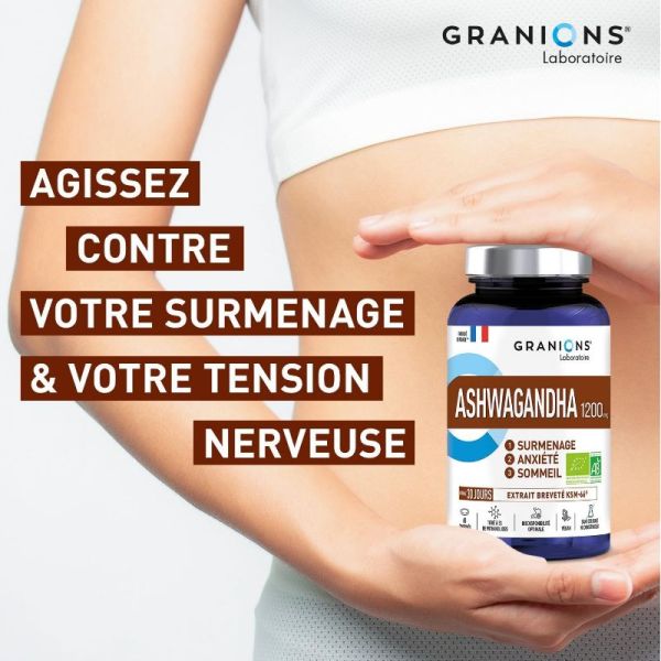 Granions Ashwagandha Bio 1200 mg 60 comprimés