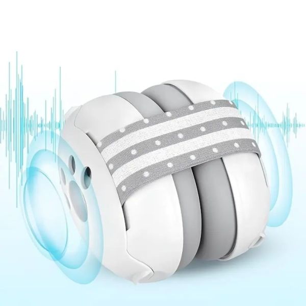 L2N Casque anti bruit bébé 3 Mois + Gris