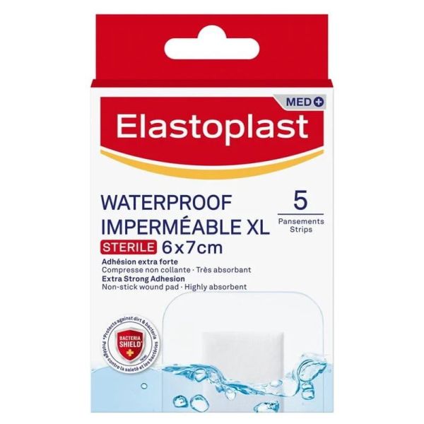 Elastoplast pansements Waterproof XL 5 pansements 6 x 7 cm
