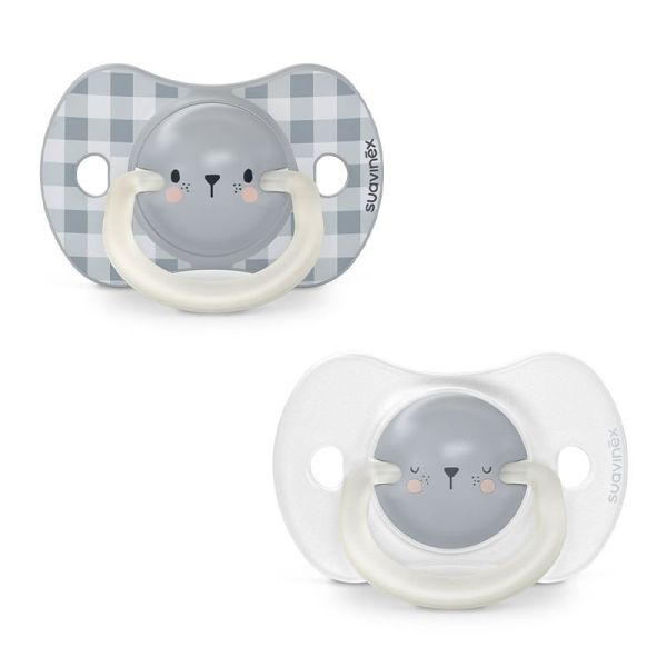 Suavinex Lot de 2 Sucettes SX Pro Night & Day Wild and Free ours 0-6 mois