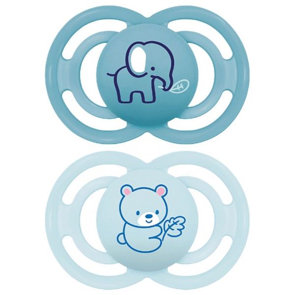 MAM 2 Sucettes Perfect Animaux 6 Mois et + Éléphant et Ours
