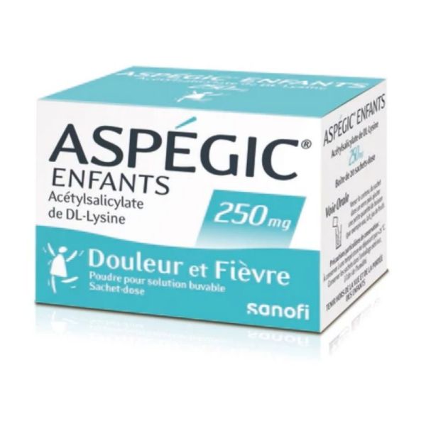 Aspegic 250mg 20 sachets enfants et adolescents