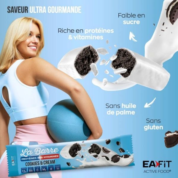 EaFit  La Barre Protéinés + Vitamines chocolat cacahuète 49g