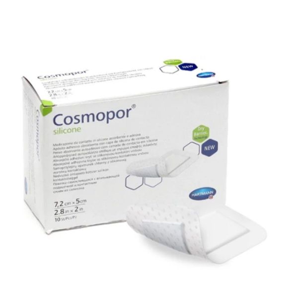 Hartmann Cosmopor silicone 10 pansements adhésifs siliconés 7,2 X 5cm