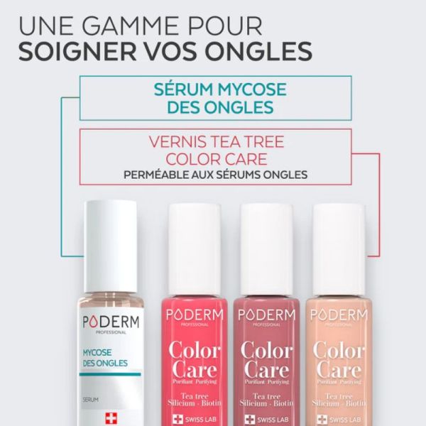 Poderm Color care vernis à ongles soin tea tree Rose Corail 8ml